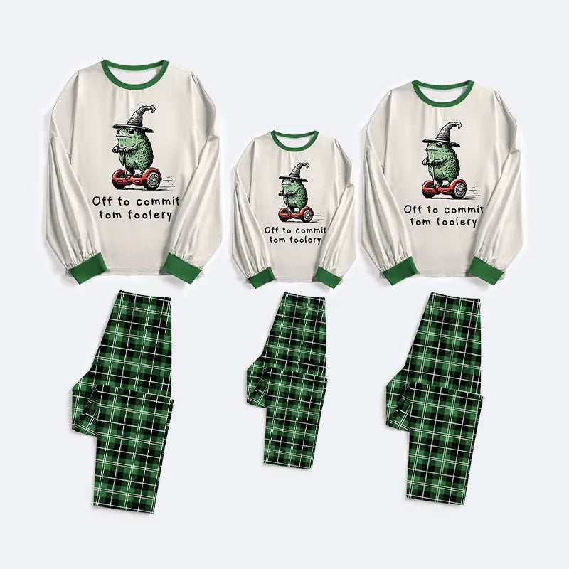 Kyoto-Lion Japanese Frog Riding A Balance Scooter Family Pajama Sets
