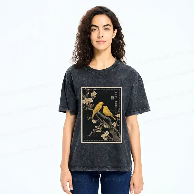 Japanese vintage washed t-shirt for daily wear
