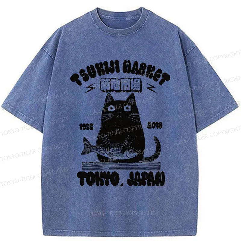 Japanese Vintage Washed T-Shirt for Daily Wear