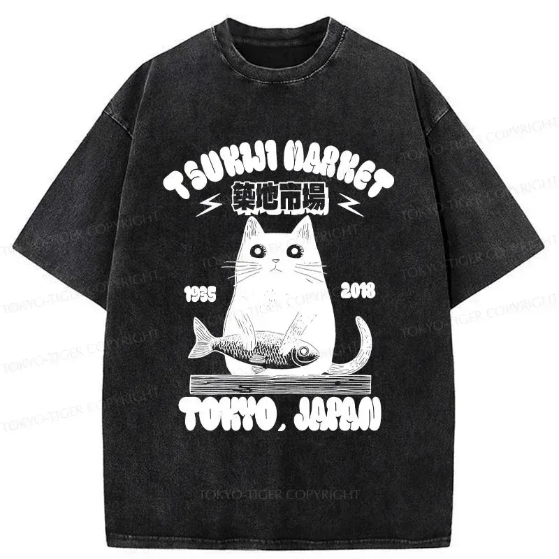 Japanese Vintage Washed T-Shirt for Daily Wear