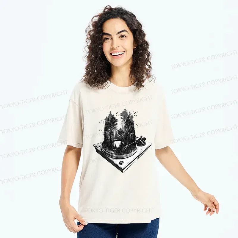 Japanese vintage washed t-shirt for daily wear