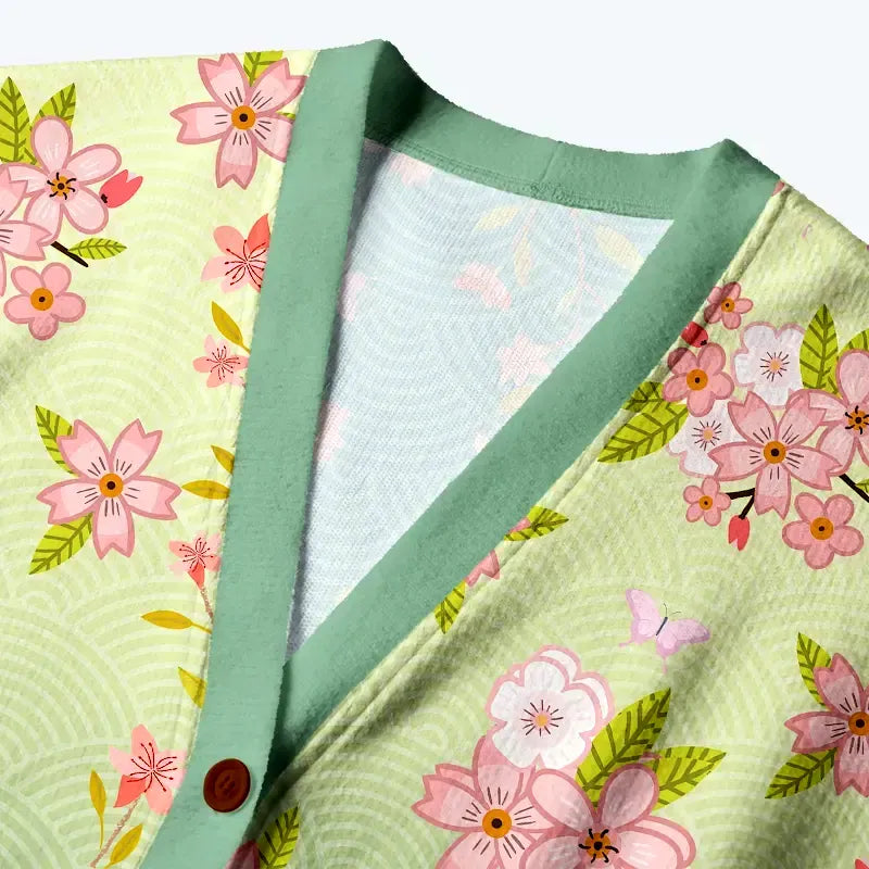 Vintage Ukiyo-e Cardigan for Spring