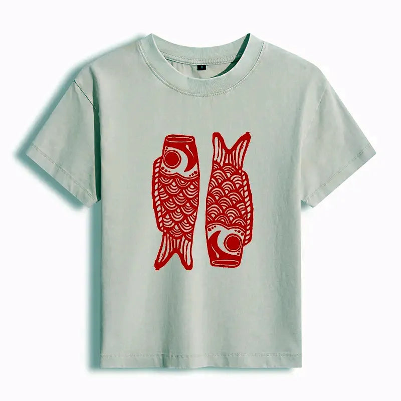 Ukiyo-e Style Casual Tee for Daily Wear