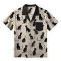 Vintage Kyoto Black Cat Shirt for Summer