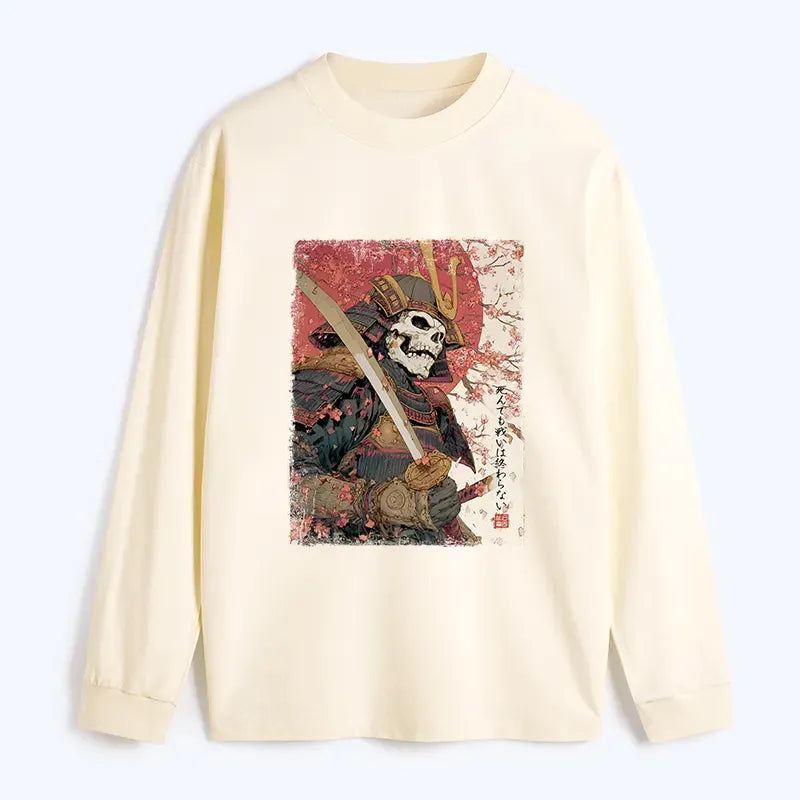 Kyoto-Lion Samurai Under The Sakura Classic Long Sleeve T-Shirt