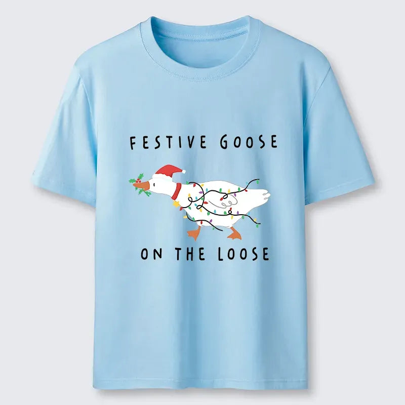 Kyoto-Lion Stupid Goose Christmas T-Shirt