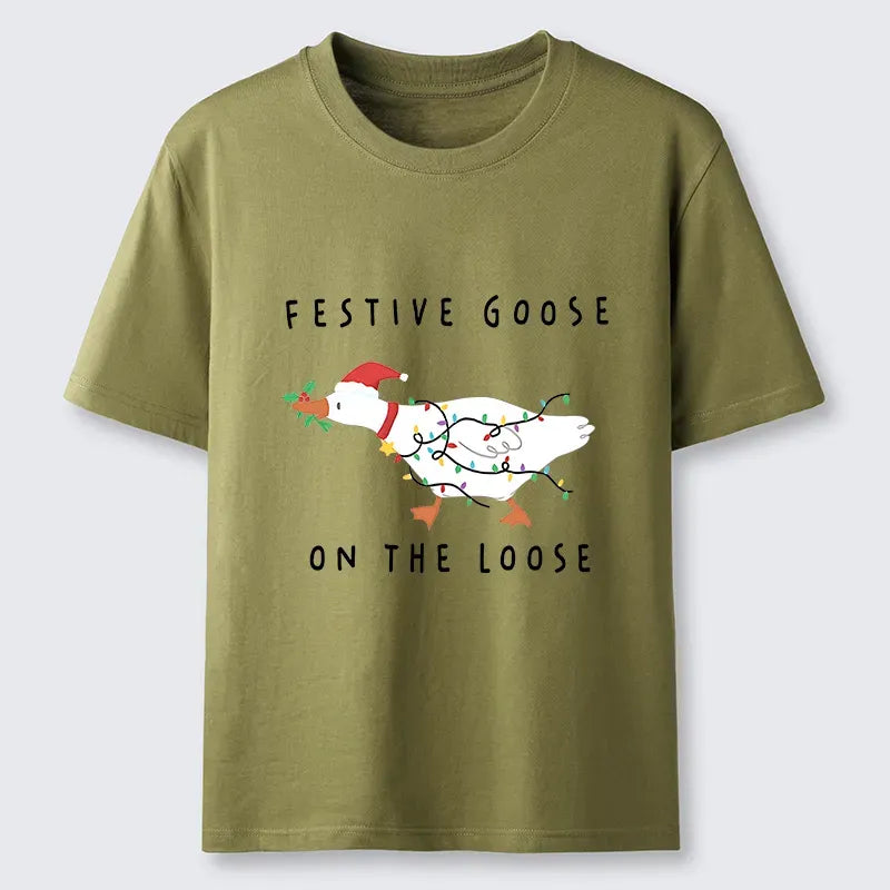 Kyoto-Lion Stupid Goose Christmas T-Shirt