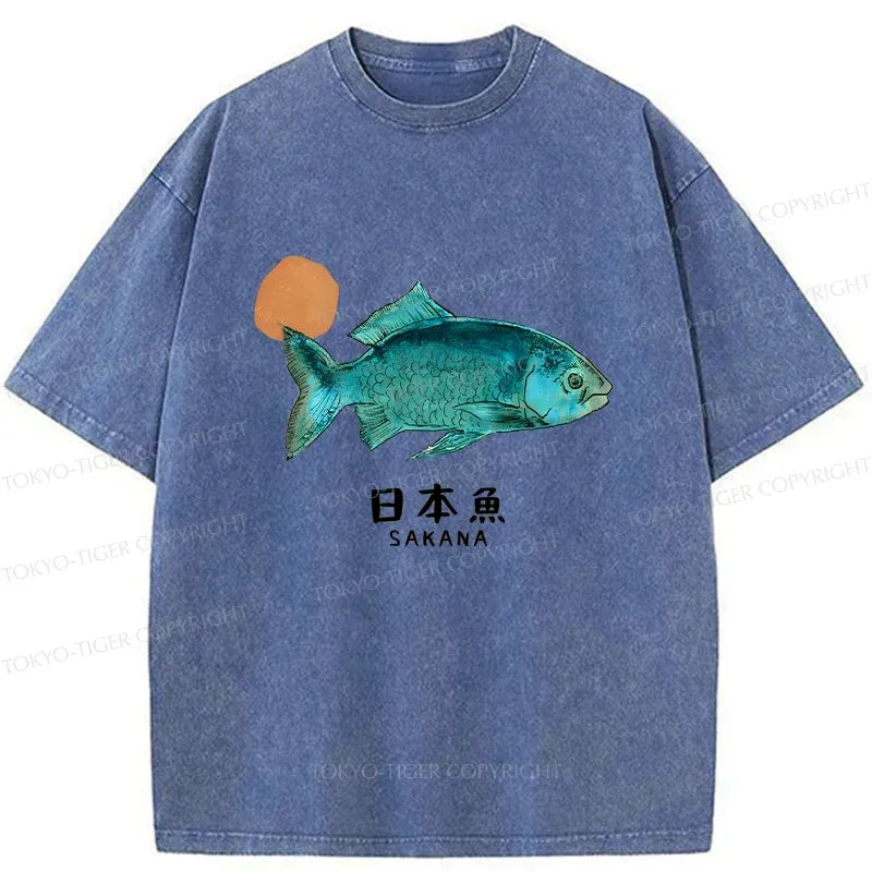 Kyoto-Lion Japanese Fish Vintage Washed T-Shirt