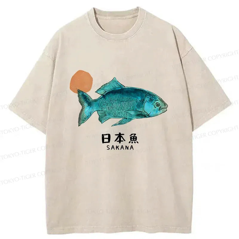 Washed Fish T-Shirt for Casual Daily Wear