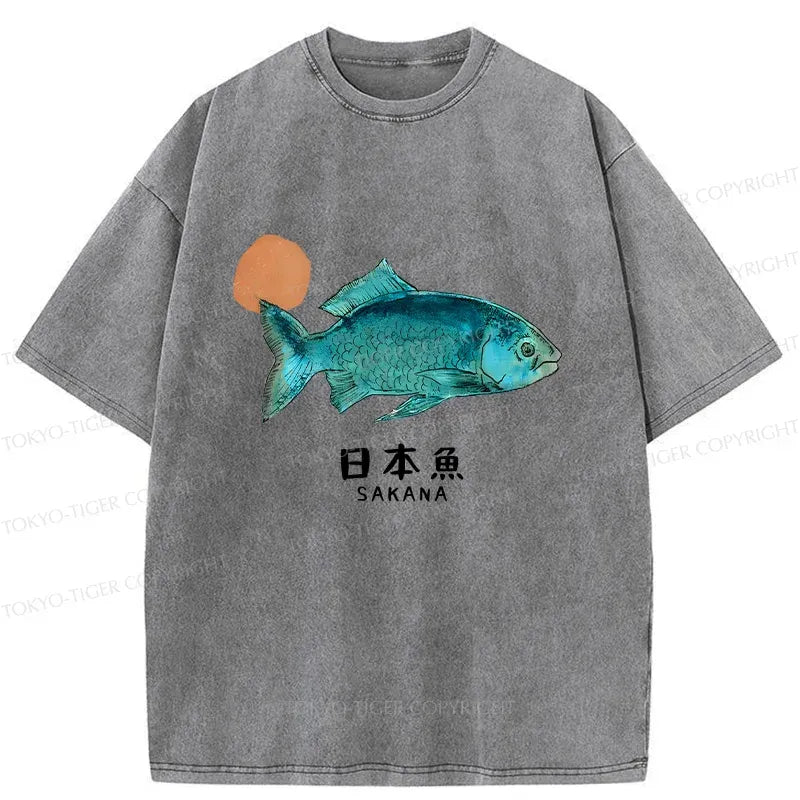 Washed Fish T-Shirt for Casual Daily Wear