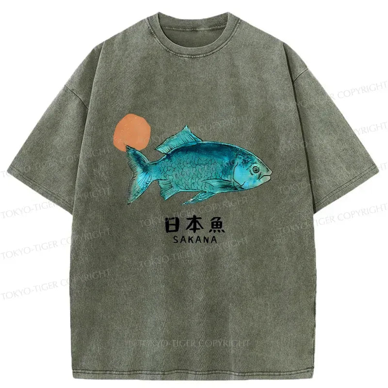 Washed Fish T-Shirt for Casual Daily Wear