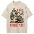 Kyoto-Lion I Dig Christmas Washed T-Shirt