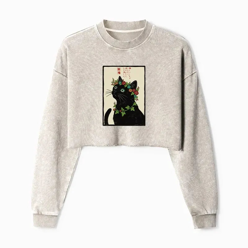 Trendy Ukiyo-e Cat Sweatshirt