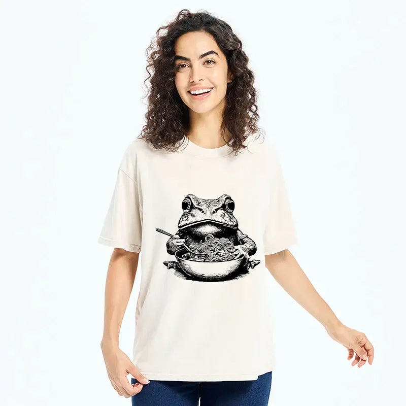 kyoto lion ramen frog washed t-shirt