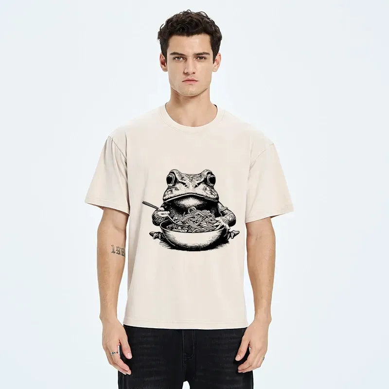 kyoto lion ramen frog washed t-shirt