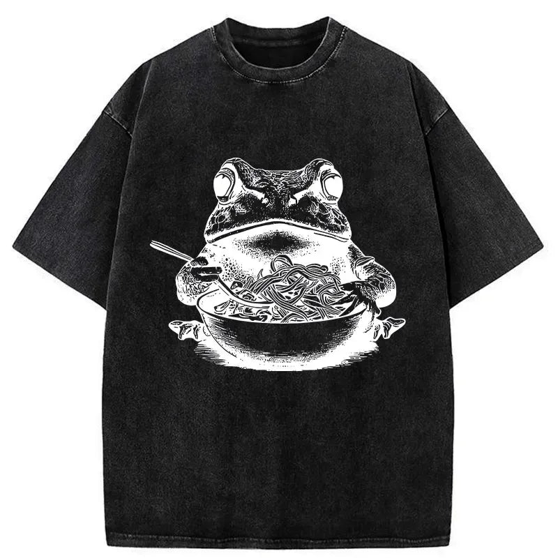 kyoto lion ramen frog washed t-shirt