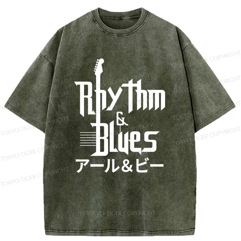 Kyoto-Lion Music Blues Washed T-Shirt