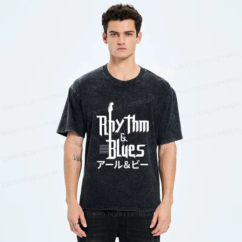 japanese blues washed t-shirt for casual wear
