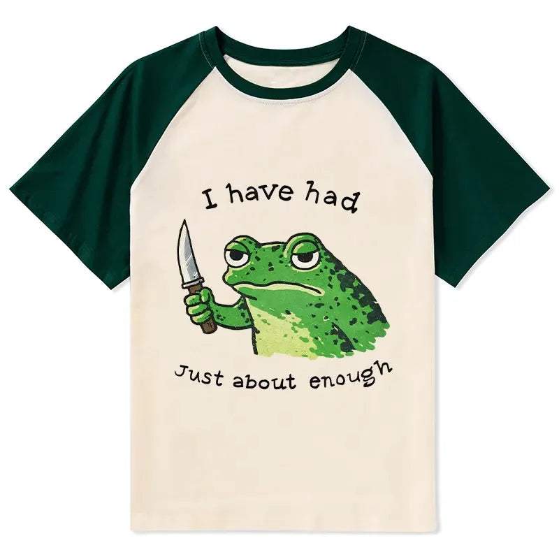 Japanese Impatient Frog Raglan T-shirt