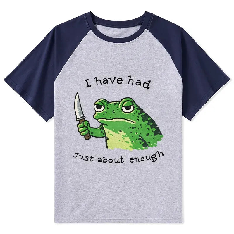 Japanese Impatient Frog Raglan T-shirt