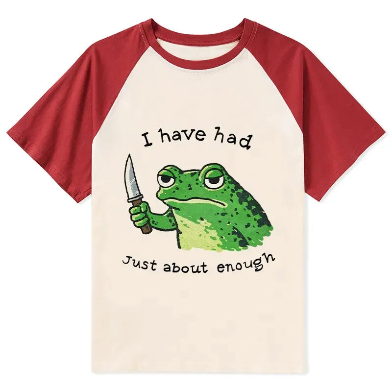 Japanese Impatient Frog Raglan T-shirt