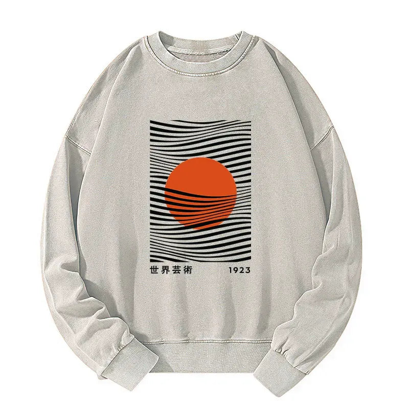 japanese art sun washed sweatshirt on sale