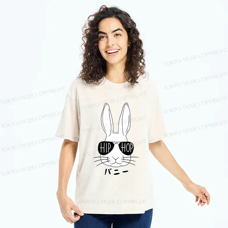 Hiphop easter bunny design unisex cotton t-shirt