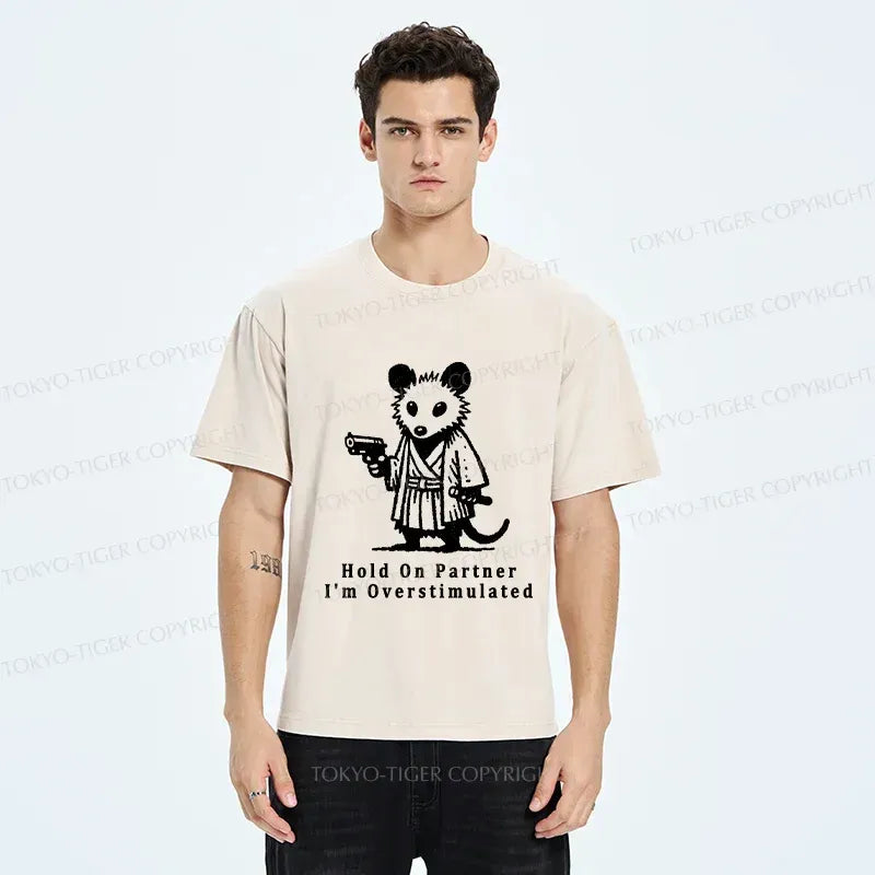 Japanese Washed Samurai T-Shirt for Summer Vacation