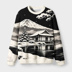 Kyoto-Lion Japanese Scenery In The Snow Christmas Ugly Sweatshirt