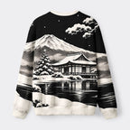 Kyoto-Lion Japanese Scenery In The Snow Christmas Ugly Sweatshirt