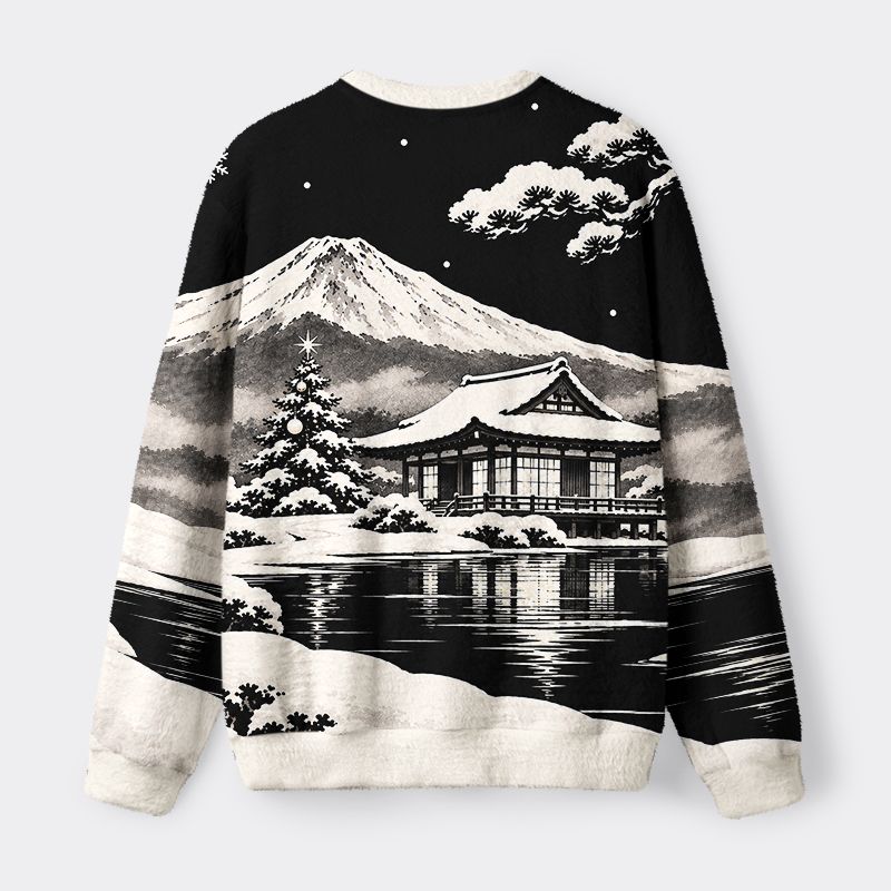Kyoto-Lion Japanese Scenery In The Snow Christmas Ugly Sweatshirt