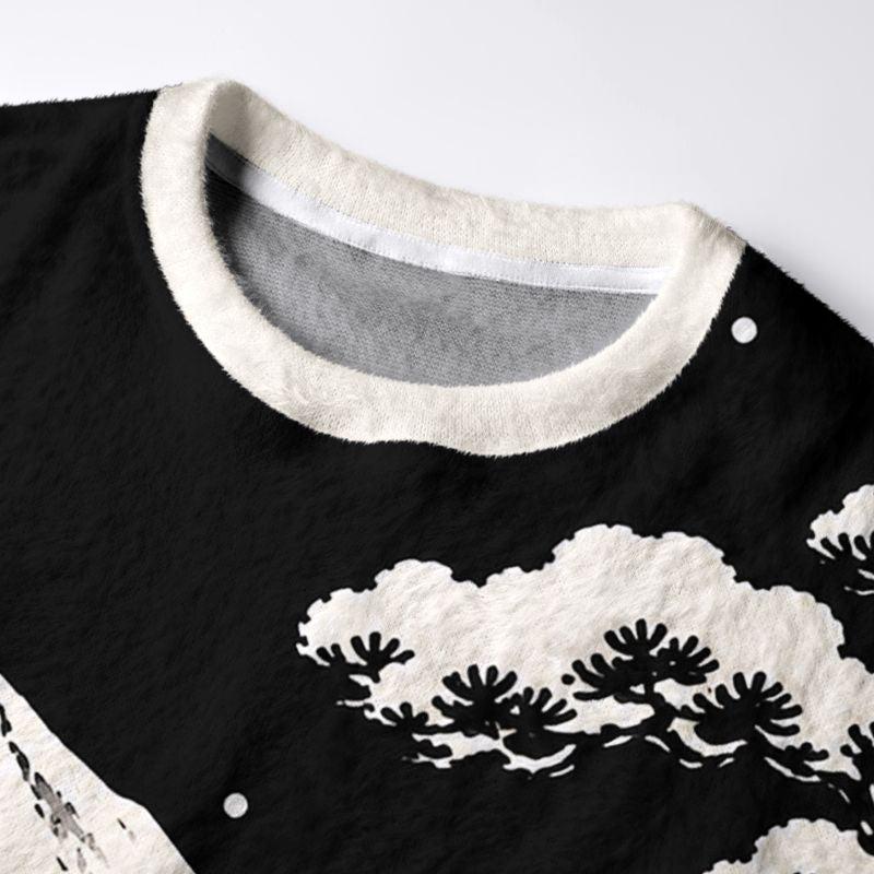Kyoto-Lion Japanese Scenery In The Snow Christmas Ugly Sweatshirt