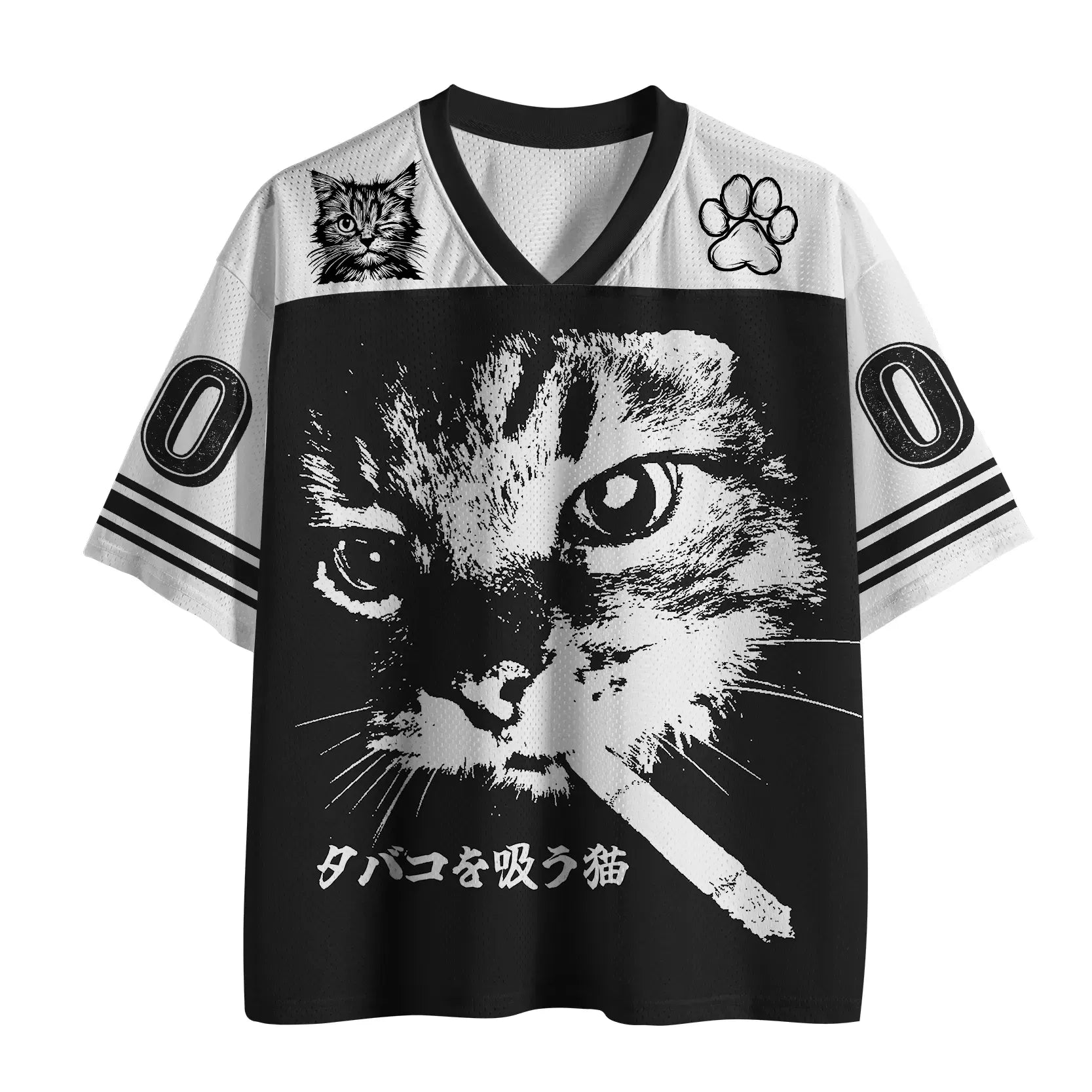 Kyoto-Lion Retro Cat Smoking Mesh Jersey