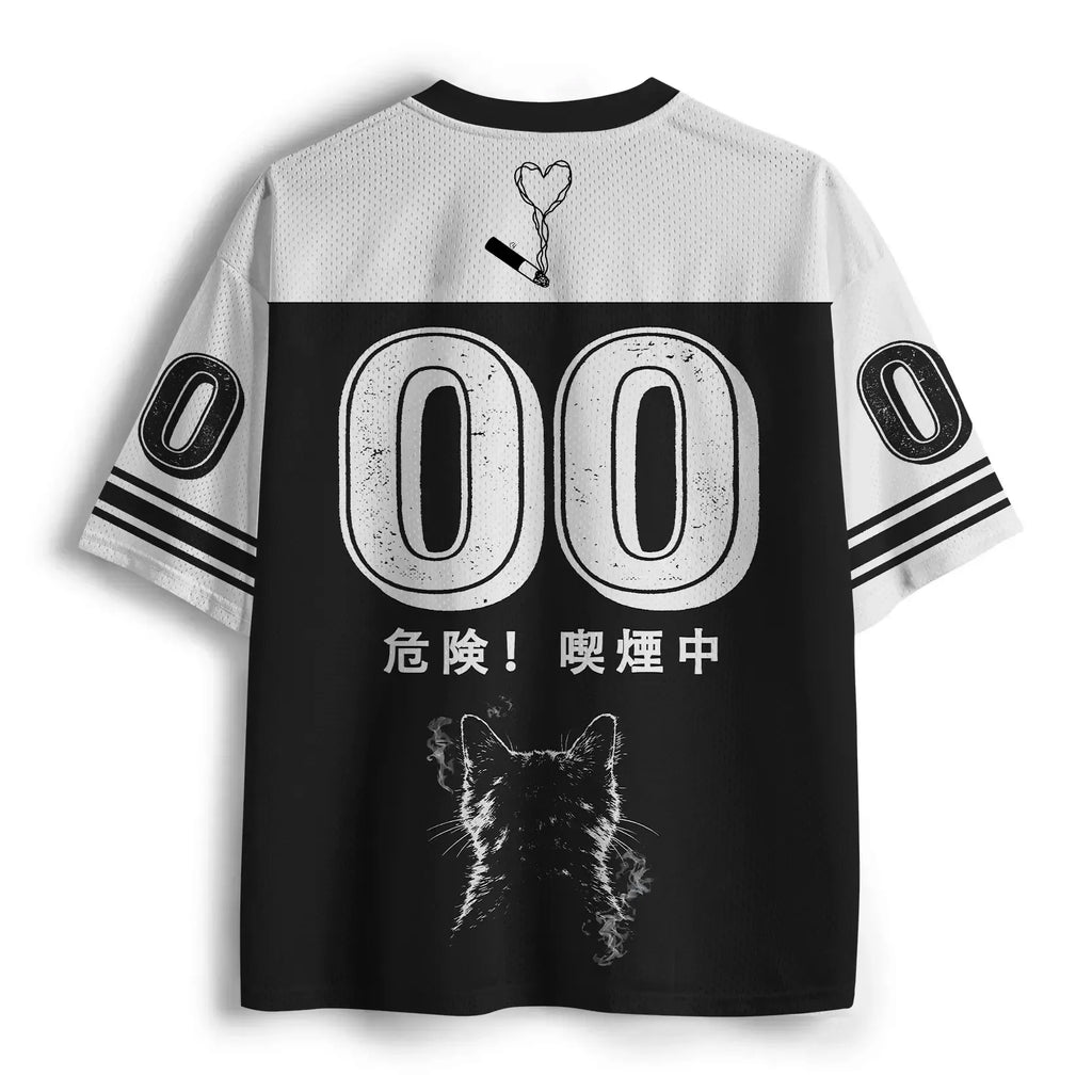Kyoto-Lion Retro Cat Smoking Mesh Jersey