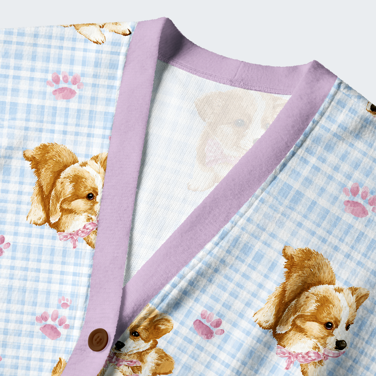 Kyoto-Lion Paws and Corgi Cuties Ugly Cardigan Sweater