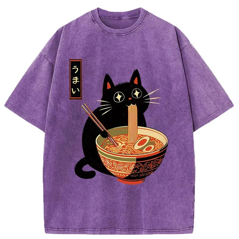 Kyoto lion cat ramen vintage tee