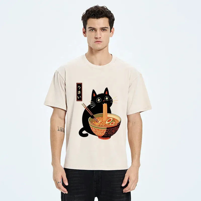 Kyoto lion cat ramen vintage tee