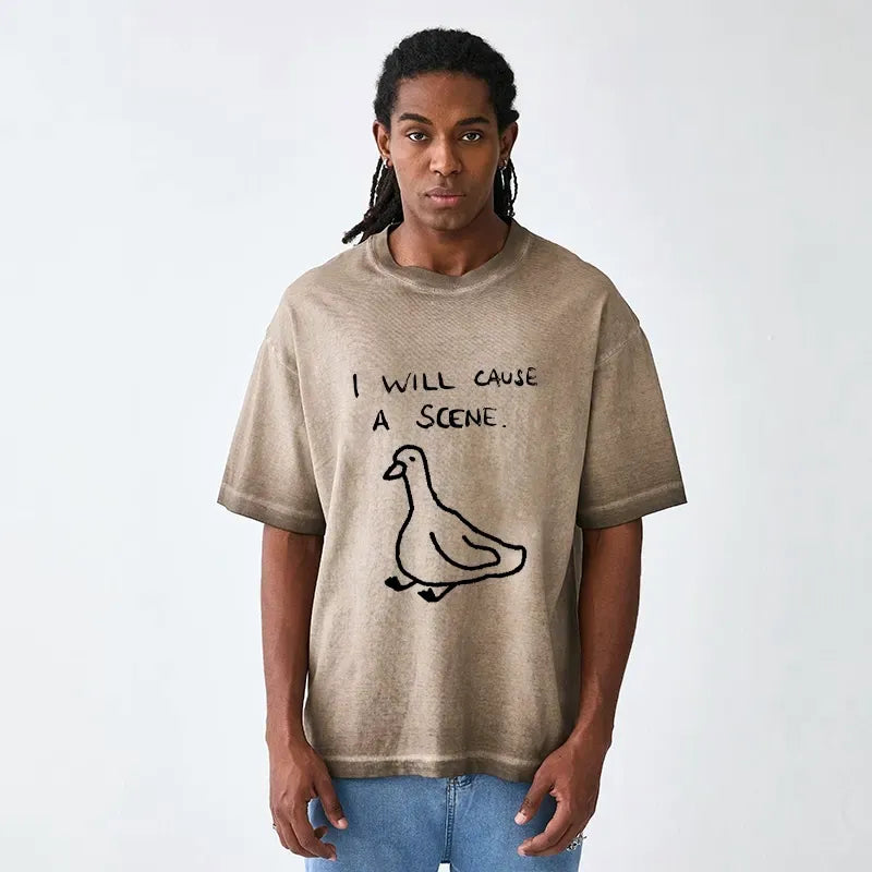 kyoto lion washed t-shirt for summer