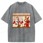 Kyoto-Lion Egyptian Christmas Washed T-Shirt