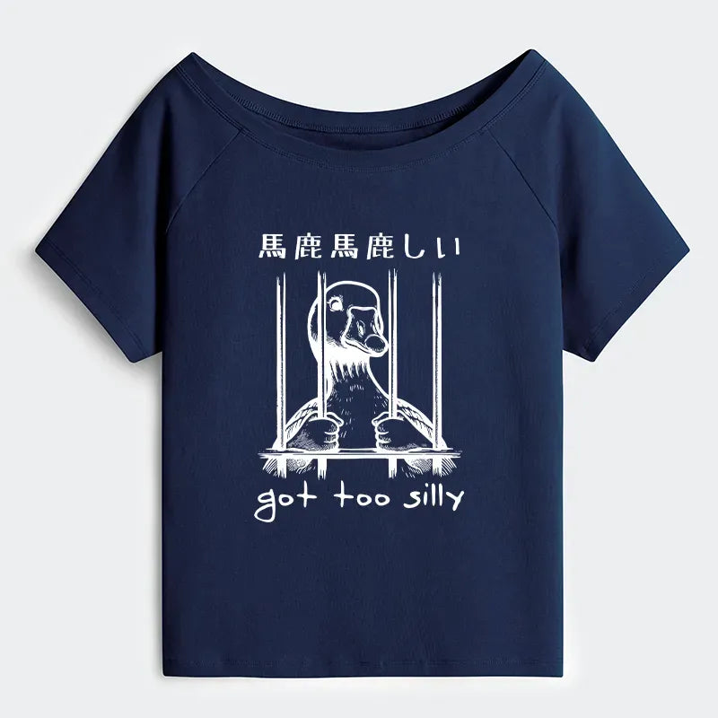 Kyoto-Lion Got Too Silly Off Shoulder T-Shirt