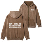 Kyoto-Lion Sarcastic Funny Quote Washed Zip Hoodie