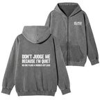 Kyoto-Lion Sarcastic Funny Quote Washed Zip Hoodie