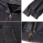 Kyoto-Lion Sarcastic Funny Quote Washed Zip Hoodie