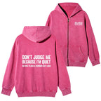 Kyoto-Lion Sarcastic Funny Quote Washed Zip Hoodie