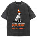 Kyoto-Lion Stupid Cat Washed T-Shirt
