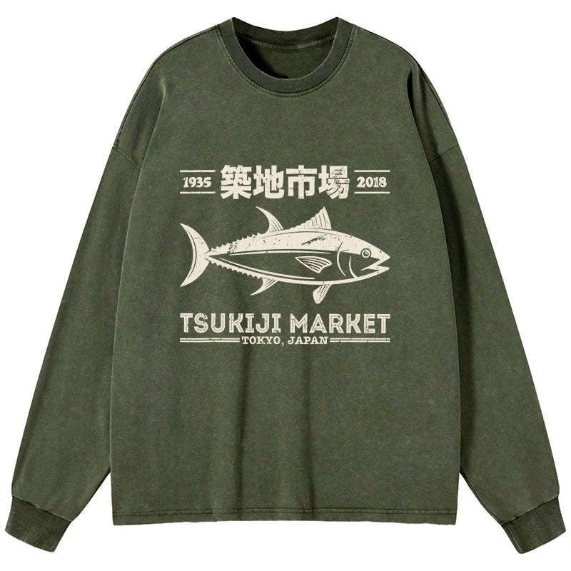 Retro Japanese Streetwear Long Sleeve T-Shirt