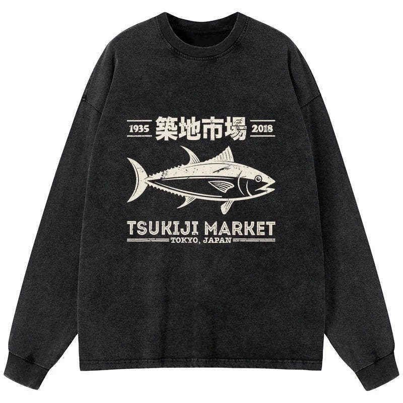 Retro Japanese Streetwear Long Sleeve T-Shirt