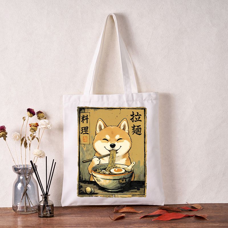 yellow black bird canvas tote
