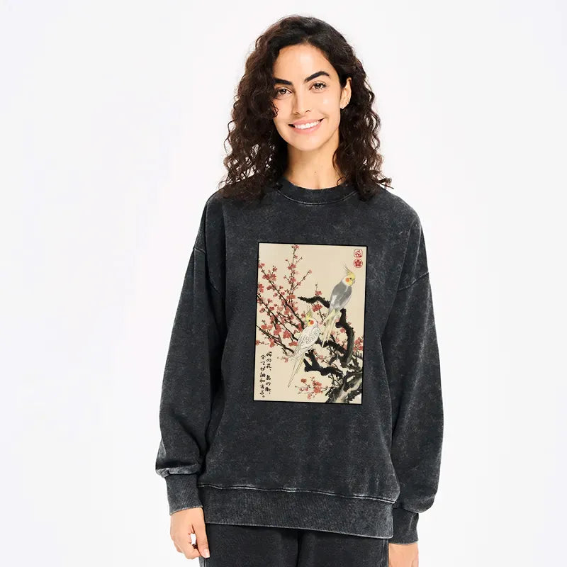 japanese vintage washed sweatshirt for daily wear