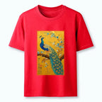 Japanese Culture Peacock T-Shirt for Summer
